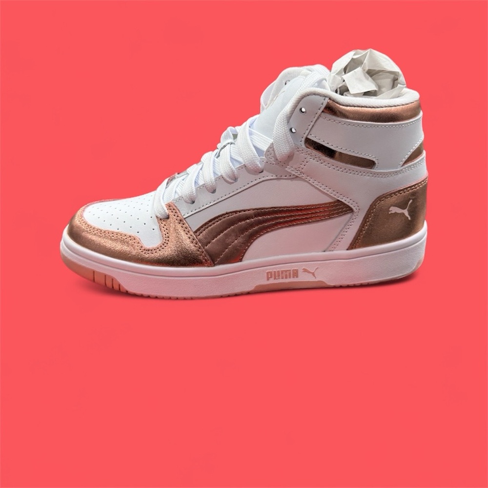 NEW: Puma White and Copper High-Tops